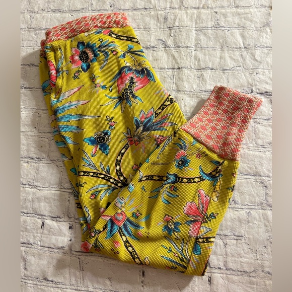 SUNDANCE 100% COTTON MULTI COLORED PAISLEY FLORAL THERMAL STYLE WOMEN’S PJS MED - Picture 11 of 11